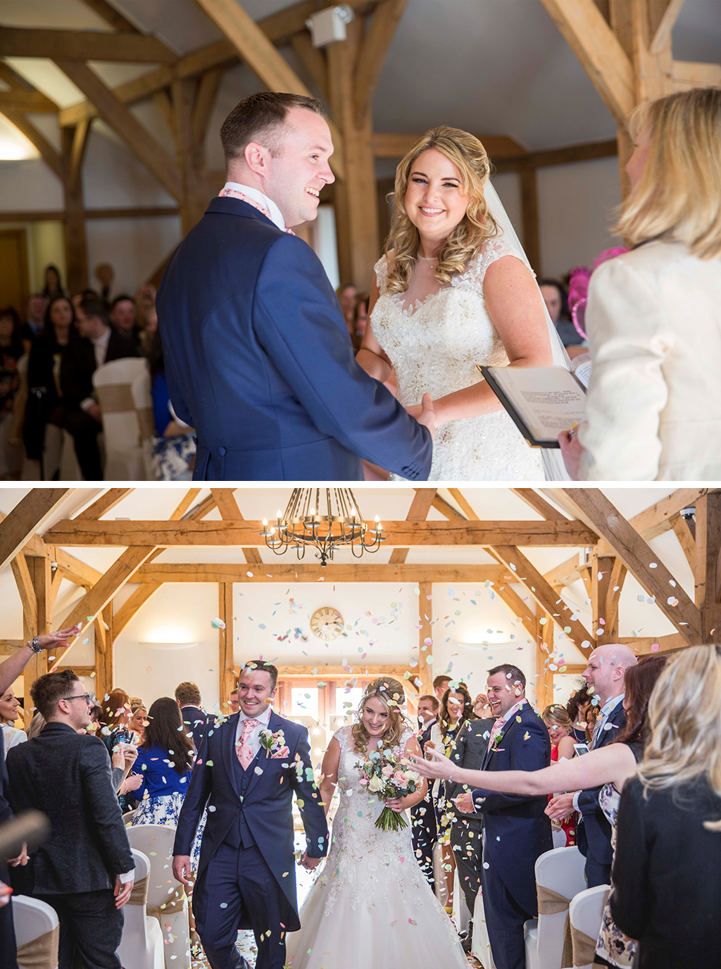 Couple Walk Down The Aisle As Their Family Celebrate