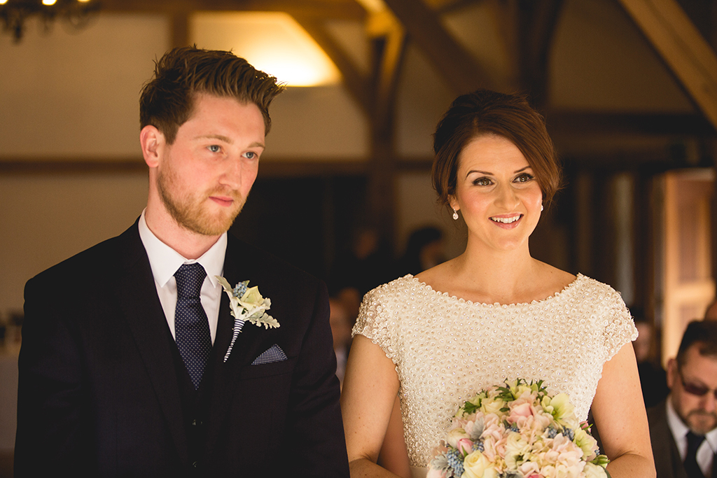 Bride and groom getting married